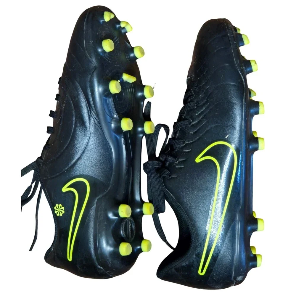 Nike Tiempo Legend Black‎ Volt Soccer Cleats FG Youth Cleats